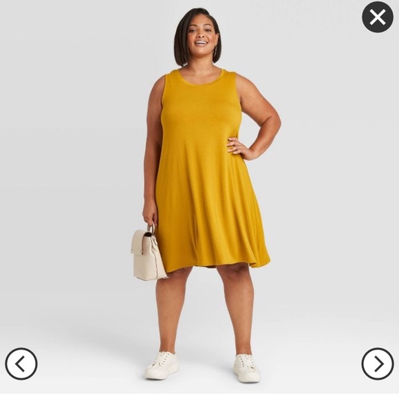 plus size yellow swing dress